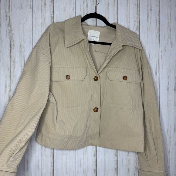 Anthropologie Avec Les Filles Beige Utility Corduroy Jacket Medium - Picture 3 of 8